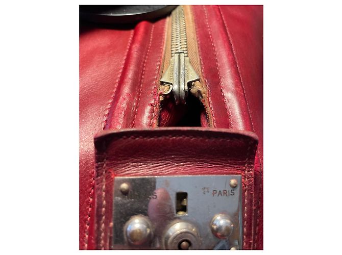 Hermès Leather Briefcase Dark Red - view 5