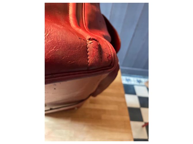 Hermès Leather Briefcase Dark Red - view 7