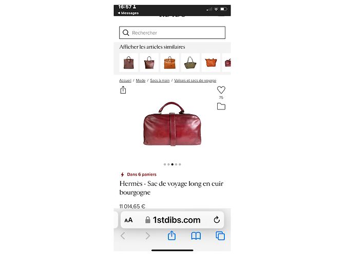 Hermès Leather Briefcase Dark Red - view 8