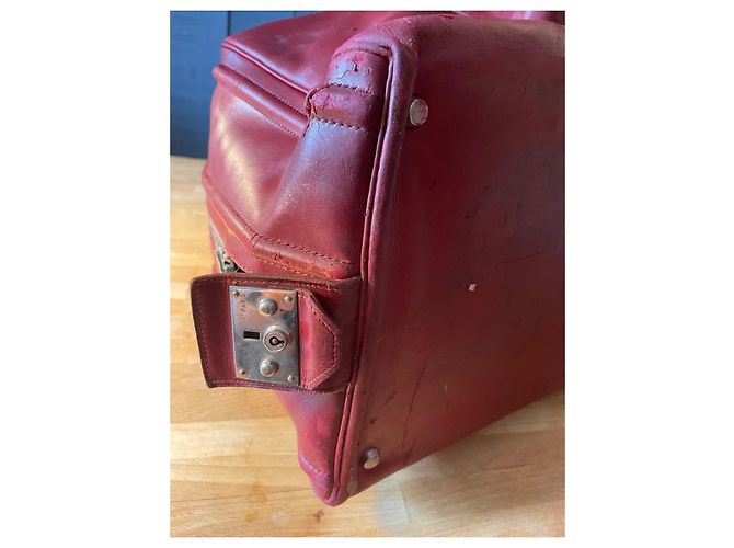 Hermès Leather Briefcase Dark Red - view 9