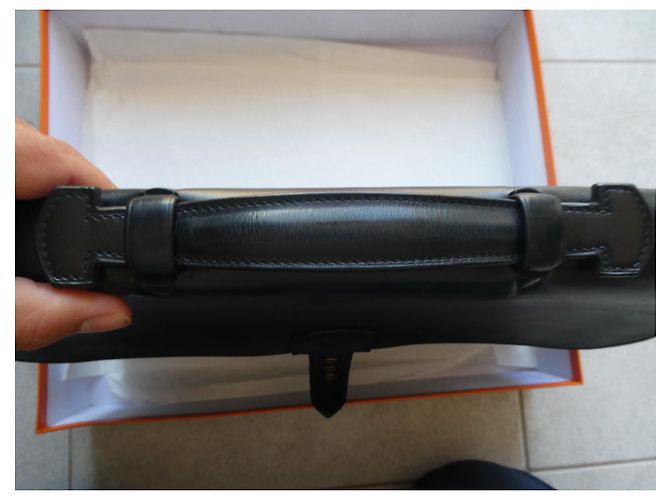 saco de despacho vintage Hermès em caixa preta com sua caixa Preto - vista 2