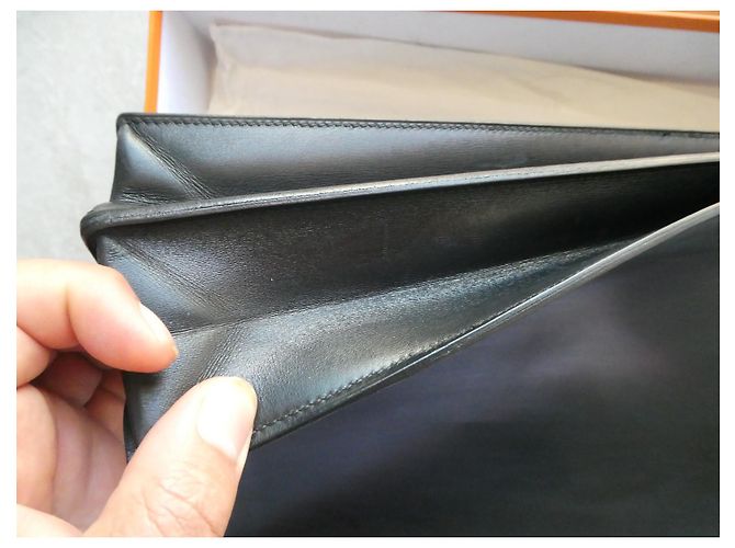 saco de despacho vintage Hermès em caixa preta com sua caixa Preto - vista 4