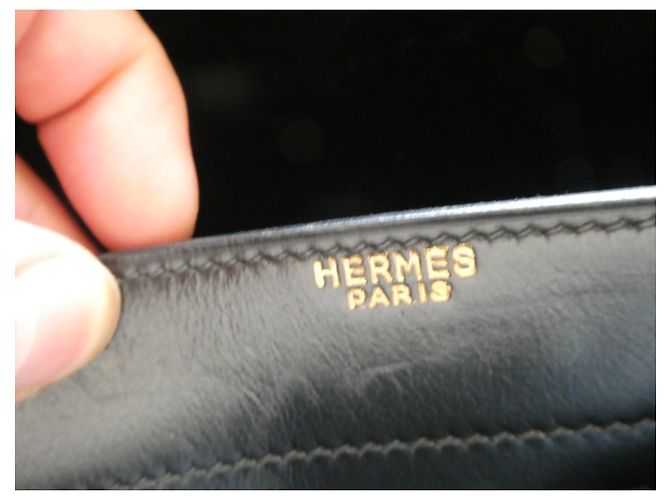 saco de despacho vintage Hermès em caixa preta com sua caixa Preto - vista 8