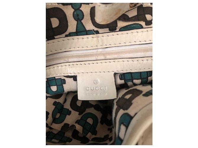 Gucci Pelham Cuir Python Gris Crème Blanc cassé - vue 3