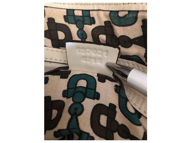 Gucci Pelham Cuir Python Gris Crème Blanc cassé - vue 4