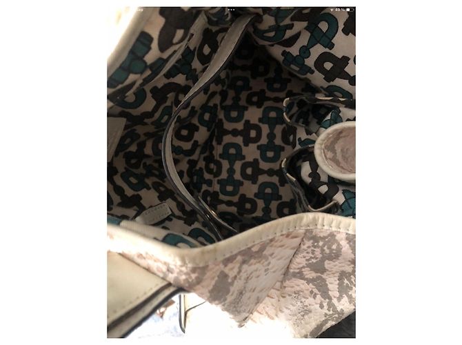 Gucci Pelham Cuir Python Gris Crème Blanc cassé - vue 5