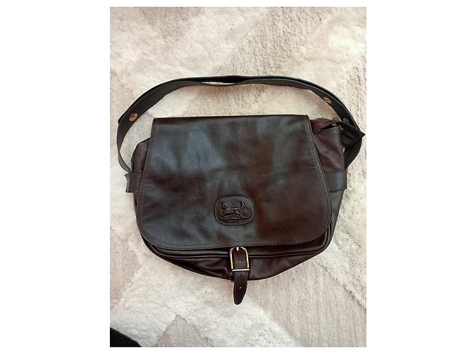 Bolsa de ombro Céline em couro marrom - vista 2