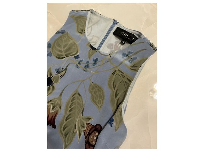 Gucci Kleid aus blauer Seide - Ansicht 6
