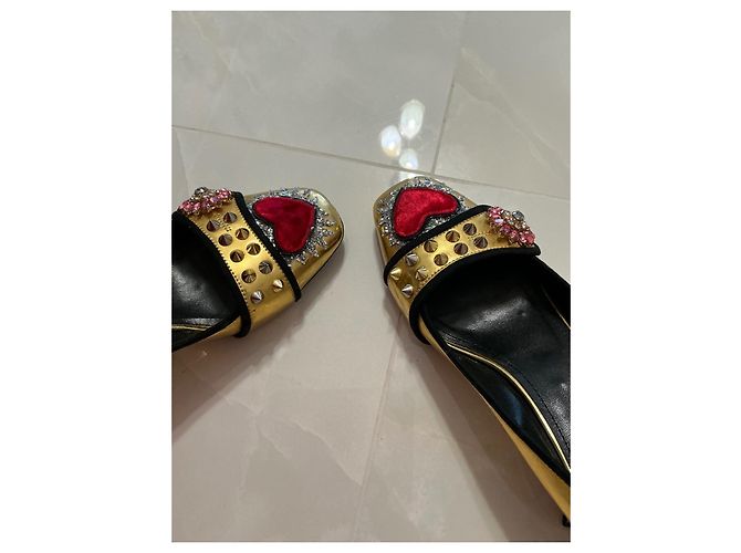 Décolleté Dolce & Gabbana in pelle dorata 40 D'oro - vista 5