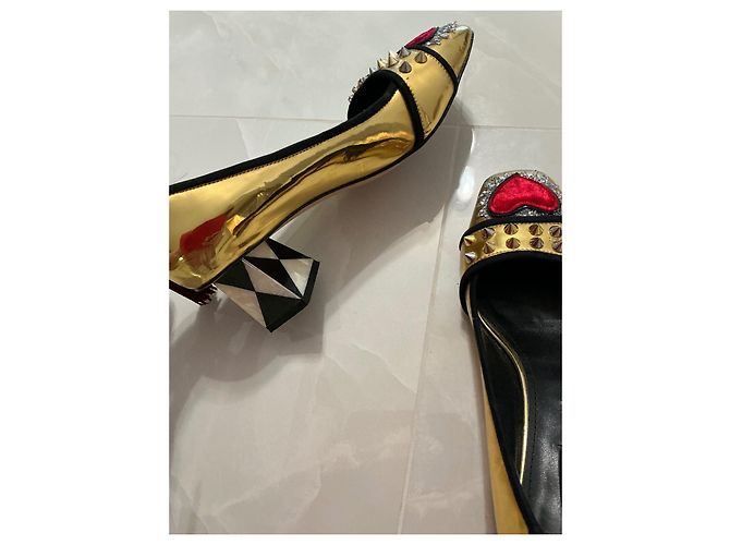 Décolleté Dolce & Gabbana in pelle dorata 40 D'oro - vista 6