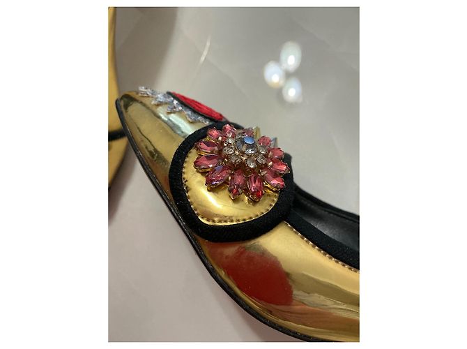 Décolleté Dolce & Gabbana in pelle dorata 40 D'oro - vista 8