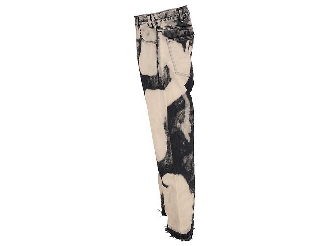 Céline Jeans a gamba dritta strappati e sbiancati Celine Wesley in cotone nero - vista 2