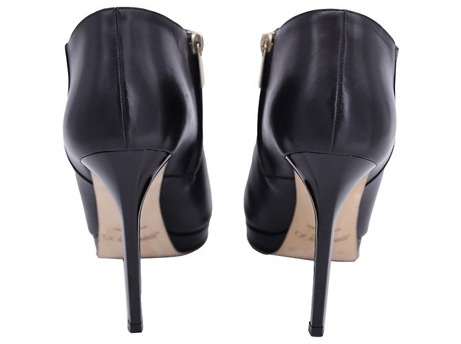 Botines de plataforma Jimmy Choo Lindsey 100 en cuero negro - vista 2
