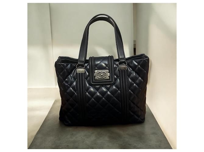 Borsa da shopping Boy CHANEL Blu navy - vista 3