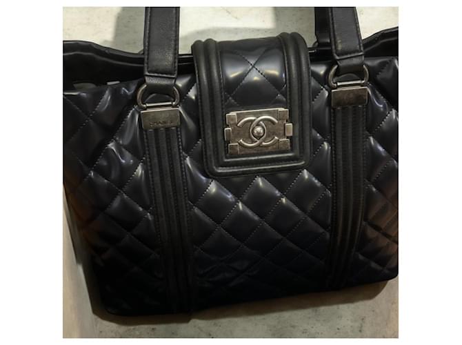 Borsa da shopping Boy CHANEL Blu navy - vista 4