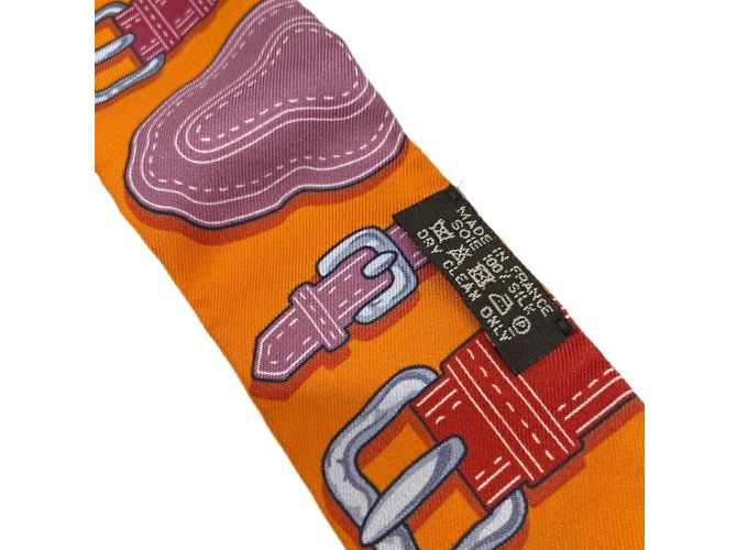 Foulard Twilly Hermès in blu, arancione e rosso - vista 4