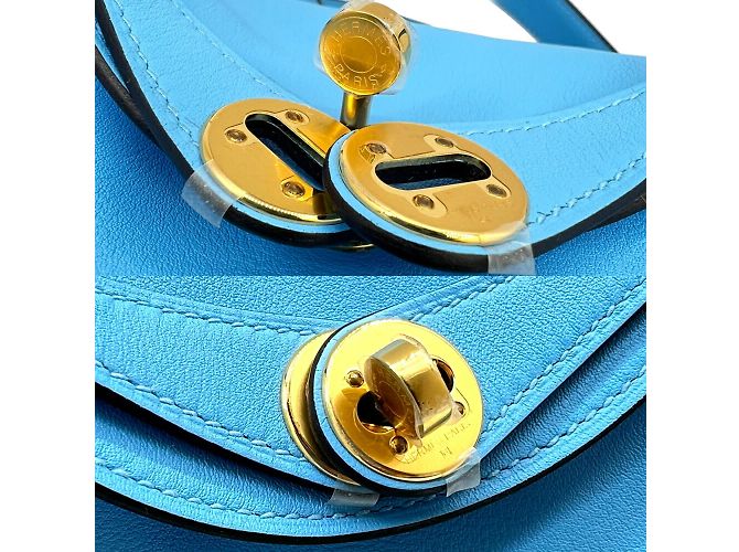 Hermès Borsa Hermes Lindy Swift Blue Azotic B Stamp 2023 Blu chiaro - vista 4