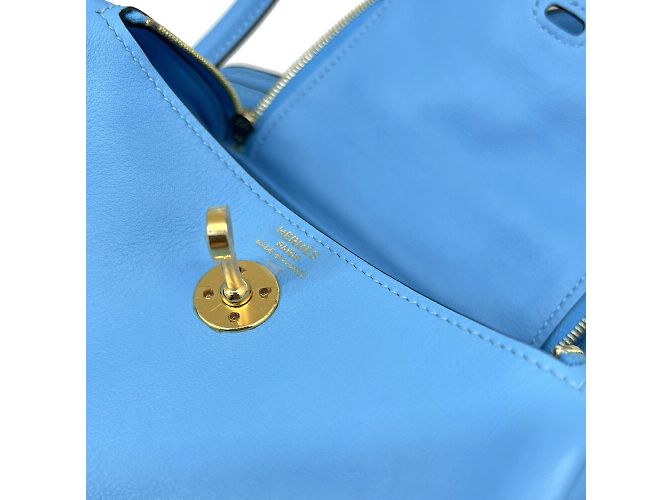 Hermès Borsa Hermes Lindy Swift Blue Azotic B Stamp 2023 Blu chiaro - vista 5