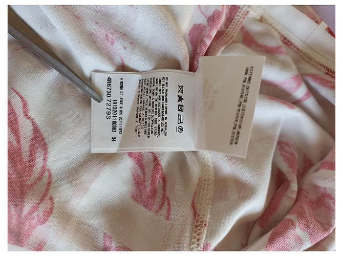 John Galliano Bluse Weiß mit Rotem Vogel und Blumen Print Mehrfarben - Ansicht 3