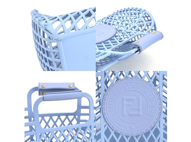 Fendi Handtasche Korb Mittel Blau - Ansicht 4
