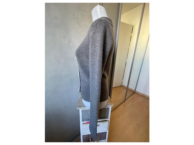 Dior Wollweste Grau mit Nerzknöpfen - Ansicht 4