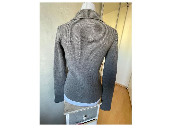 Dior Wollweste Grau mit Nerzknöpfen - Ansicht 5