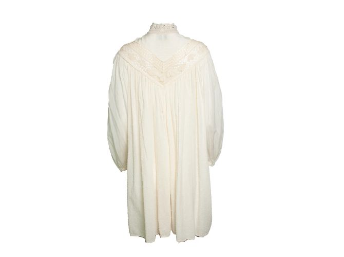 Forte Forte, vestido mini com bolinhas e detalhes em crochê - vista 3