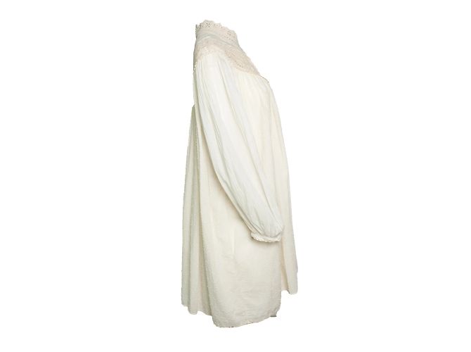 Forte Forte, vestido mini com bolinhas e detalhes em crochê - vista 4