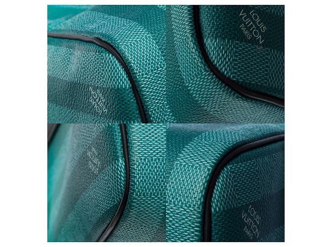 Borsa LOUIS VUITTON Keepall in Tela Turchese - 102090 - vista 10