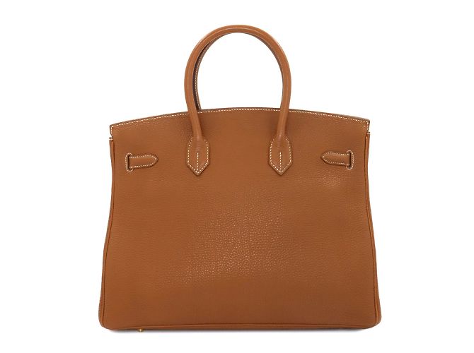 Hermès Borsa Hermes Birkin 35 in pelle Togo marrone - vista 2