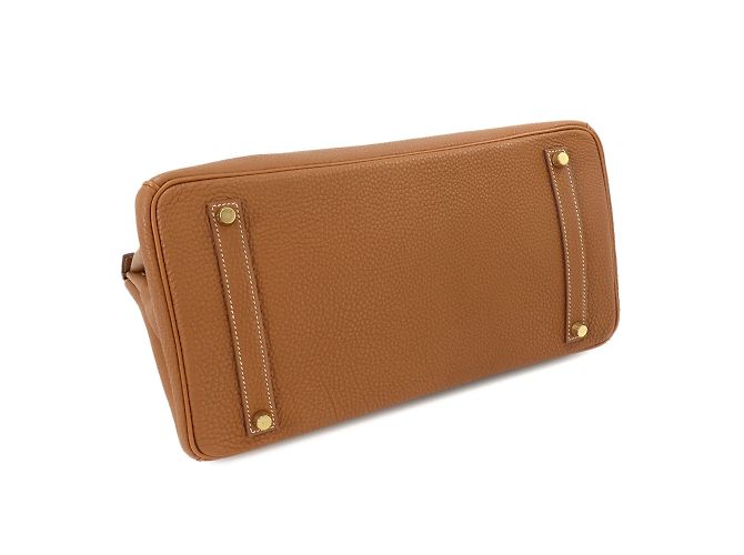 Hermès Borsa Hermes Birkin 35 in pelle Togo marrone - vista 4