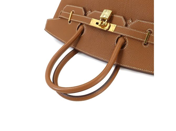 Hermès Borsa Hermes Birkin 35 in pelle Togo marrone - vista 5