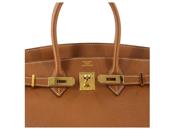 Hermès Borsa Hermes Birkin 35 in pelle Togo marrone - vista 6