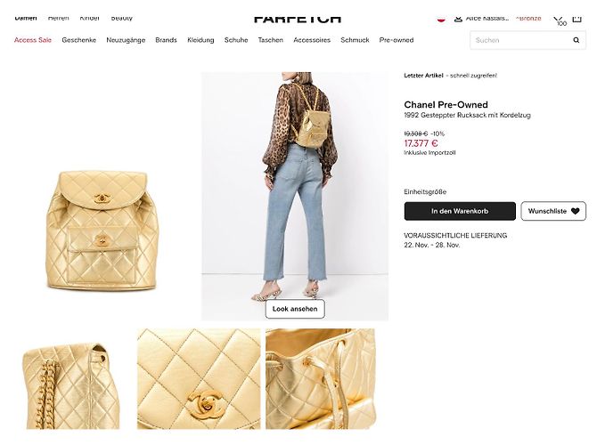 Chanel Zaino vintage super raro degli anni '90 D'oro - vista 3