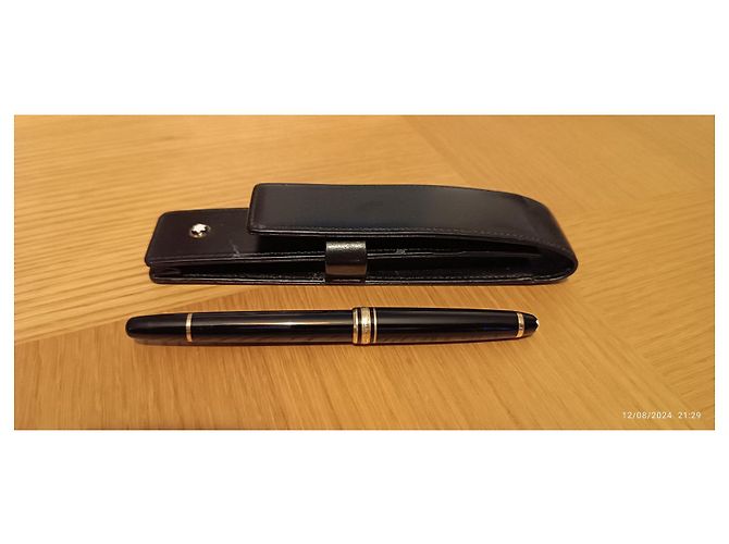 Penna a sfera MONTBLANC Meisterstuck classica dorata MB10883 + astuccio in pelle nera Nero - vista 11