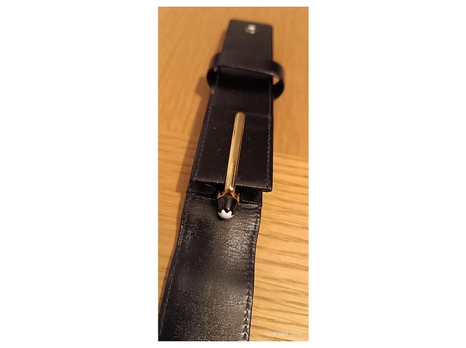 Penna a sfera MONTBLANC Meisterstuck classica dorata MB10883 + astuccio in pelle nera Nero - vista 4