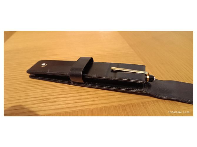 Penna a sfera MONTBLANC Meisterstuck classica dorata MB10883 + astuccio in pelle nera Nero - vista 8