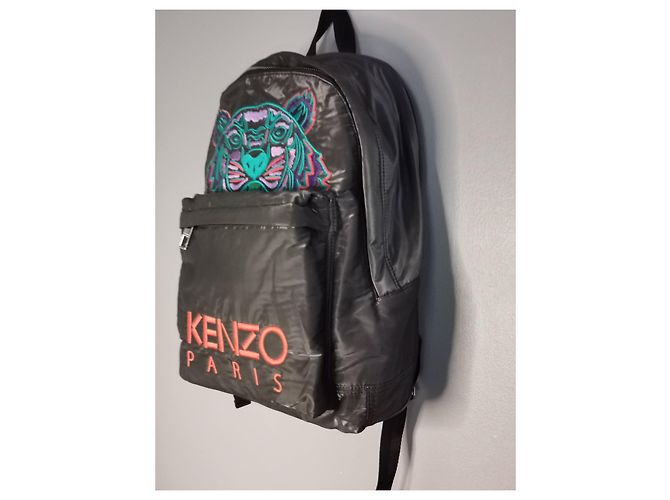 Borsa Kenzo Grigia Antracite con Ricamo Tigre Grigio - vista 10