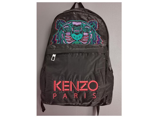 Borsa Kenzo Grigia Antracite con Ricamo Tigre Grigio - vista 12