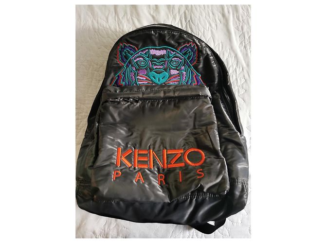 Borsa Kenzo Grigia Antracite con Ricamo Tigre Grigio - vista 4