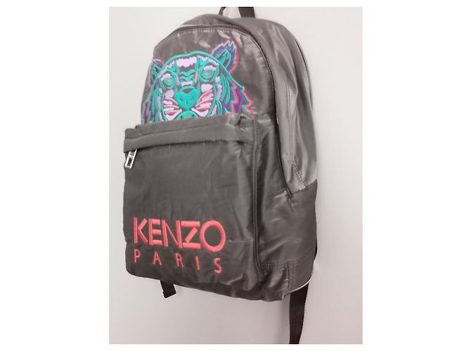 Borsa Kenzo Grigia Antracite con Ricamo Tigre Grigio - vista 8