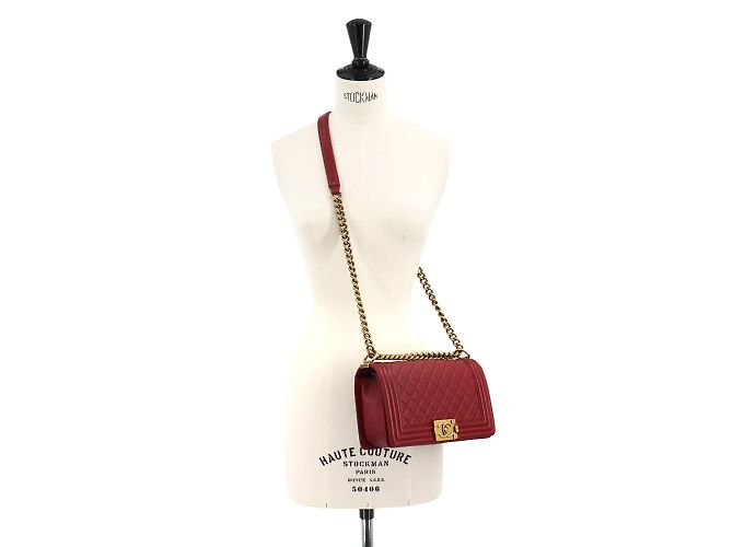 Borsa a spalla Chanel Boy con catena Chanel Rosso - vista 10