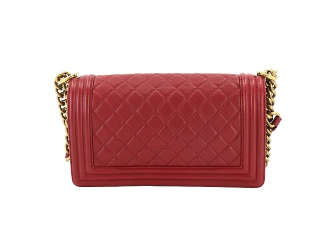 Borsa a spalla Chanel Boy con catena Chanel Rosso - vista 2