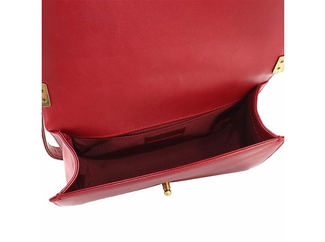 Borsa a spalla Chanel Boy con catena Chanel Rosso - vista 6