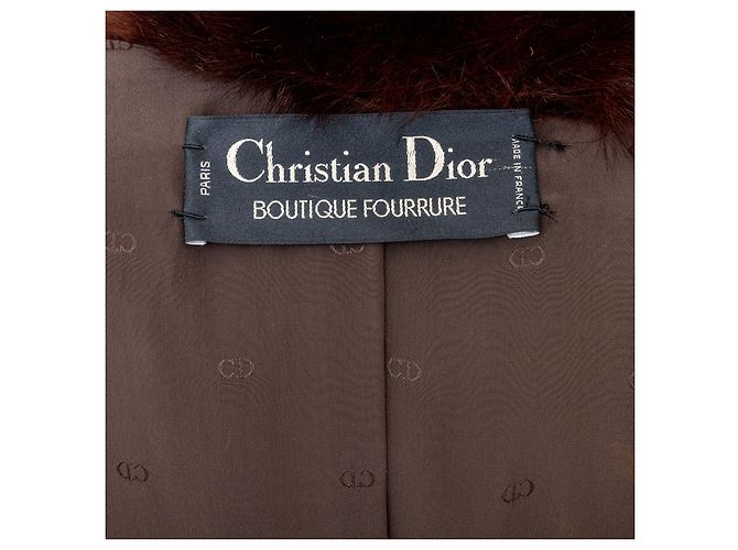 Abrigo de piel Christian Dior Boutique Castaño - vista 8