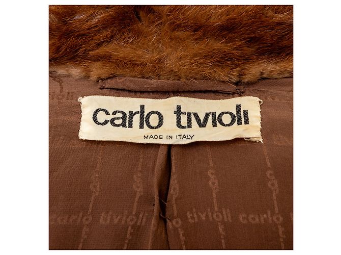 Autre Marque Abrigo de piel de visón Carlo Tivioli Castaño - vista 7