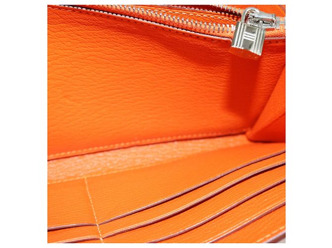 Hermès Orange Chevre Mysore Kelly Langbörse - Ansicht 4