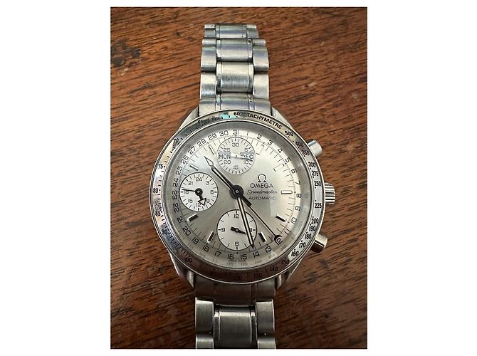 Omega Speedmaster Automatico triplo data Silver hardware - vista 2