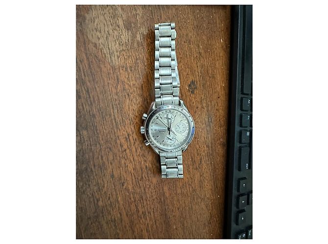 Omega Speedmaster Automatico triplo data Silver hardware - vista 3
