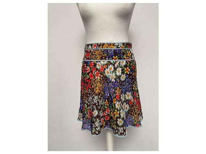 Gonna svasata in viscosa Dsquared2 Multicolore - vista 7